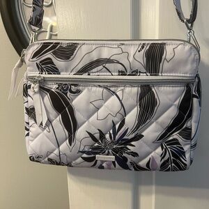 Vera Bradley white with black and purple detail crossbody
